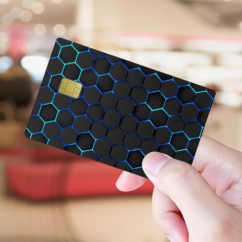 Credit Card Sticker Skin, 4pcs Debit Cards Decal Cover, Removable Adhesive Stickers for Driver License, Transportation Card, Key Card (Honeycomb) in Saudi Arabia
