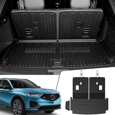 Cargo Mat with Backrest Mats 2-in-1 for Acura MDX 2022-2025, All-Weather TPE Protectors Cargo Liner Seat Back Cover for 2024 2025 Acura MDX Accessories(Cargo Mat with Backrest Mats) in Saudi Arabia