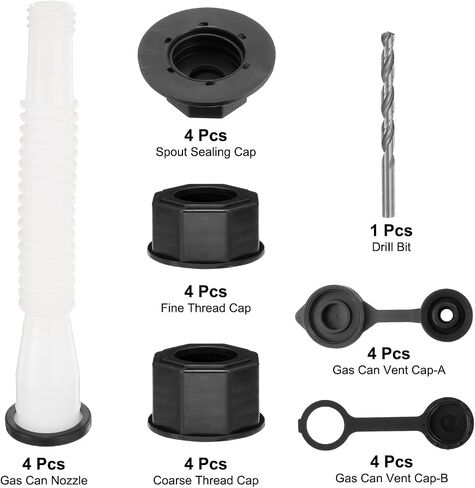 harfington 4set الغاز يمكن استبدال صنبور، يمكن الغاز فوهة مرنة صب فوهة ث غرامة / الخشنة غطاء الموضوع، صنبور غطاء الختم، يمكن الغاز تنفيس كاب-a / b، مثقاب لمعظم 1/2/5/10 غال يمكن، أبيض in Saudi Arabia