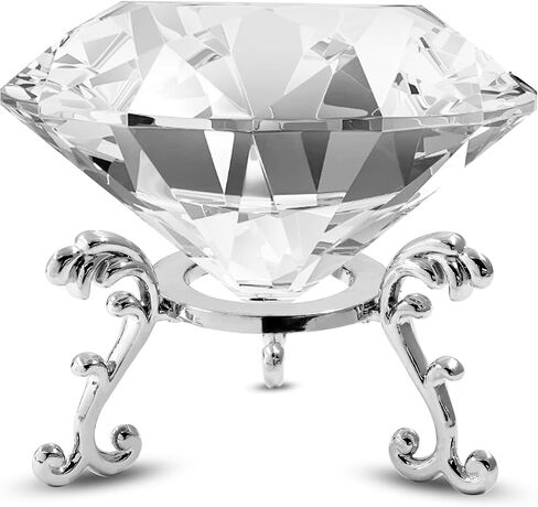 Luomorgo 1 Set Crystal Diamond Paperweight with Stand, Clear Diamond Paperweight Decorations for Office Home Decor Ornaments (100mm) in Kuwait
