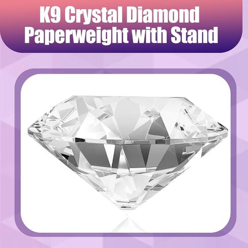 Luomorgo 1 Set Crystal Diamond Paperweight with Stand, Clear Diamond Paperweight Decorations for Office Home Decor Ornaments (100mm) in Kuwait