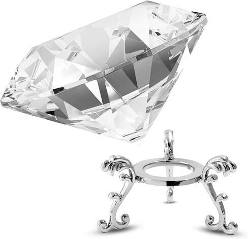 Luomorgo 1 Set Crystal Diamond Paperweight with Stand, Clear Diamond Paperweight Decorations for Office Home Decor Ornaments (100mm) in Kuwait