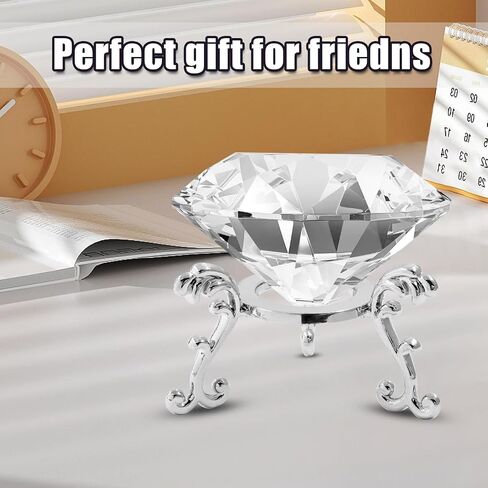 Luomorgo 1 Set Crystal Diamond Paperweight with Stand, Clear Diamond Paperweight Decorations for Office Home Decor Ornaments (100mm) in Kuwait