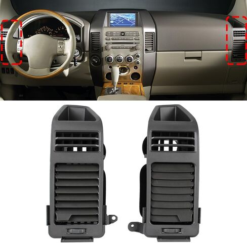 COOL STAR 2Pcs Gray Dashboard A/C Vent Panel Compatible with Nissan Armada Titan 2004-2007 Compatible with Infiniti QX56 2004-2007 Replaces 68420-7S000 68420-9FD0B Left & Right Side AC in Kuwait