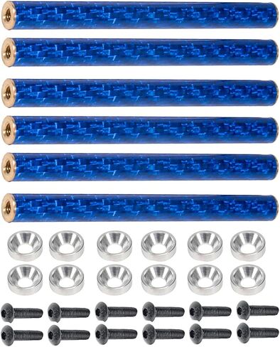 AMK 6Pcs 78mm Carbon Fiber Bumper Tube Link Rods 1/10 Crawler Body Support Bars for LCG Chassis DIY Cheater Rigs Axial SCX10 II Element Enduro TRX6 TRX4 Upgrades (Purple) in Kuwait