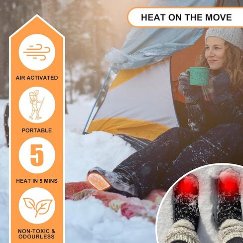 World-BIO Toe Warmers Adhesive 10/20/30/40 Pairs - Long Lasting Safe Natural Odorless Air Activated Warmers Up to 8 Hours of Heat - Heated Insoles Toe Foot Warmers Keep Foot Warm in Chill Winter in Kuwait