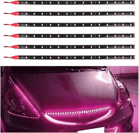 6 قطع شريط إضاءة LED تحت الجسم، شريط إضاءة تلقائي مرن 12 فولت 1 قدم، شريط إضاءة تحت السيارة مقاوم للماء، ضوء تزيين داخلي وخارجي للسيارة عالي السطوع للسيارة والدراجة النارية والقارب (أحمر) in Saudi Arabia