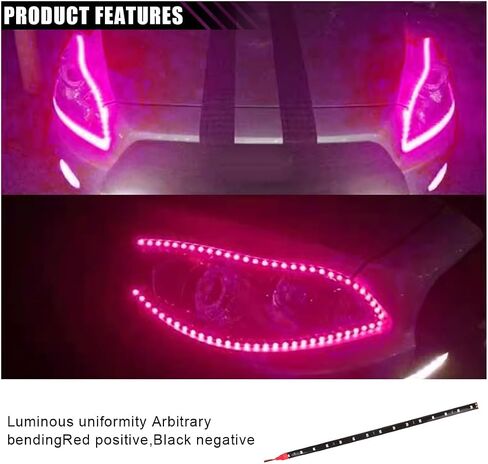 6 قطع شريط إضاءة LED تحت الجسم، شريط إضاءة تلقائي مرن 12 فولت 1 قدم، شريط إضاءة تحت السيارة مقاوم للماء، ضوء تزيين داخلي وخارجي للسيارة عالي السطوع للسيارة والدراجة النارية والقارب (أحمر) in Saudi Arabia