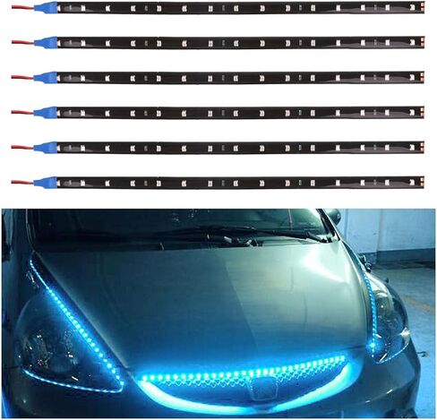 6 قطع شريط إضاءة LED تحت الجسم، شريط إضاءة تلقائي مرن 12 فولت 1 قدم، شريط إضاءة تحت السيارة مقاوم للماء، ضوء تزيين داخلي وخارجي للسيارة عالي السطوع للسيارة والدراجة النارية والقارب (أحمر) in Saudi Arabia