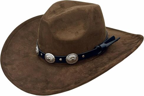 LIDHAY Cowboy Hat for Women and Men Western Suede Hat Wide Brim Cowboy Cowgirl Hat in Saudi Arabia