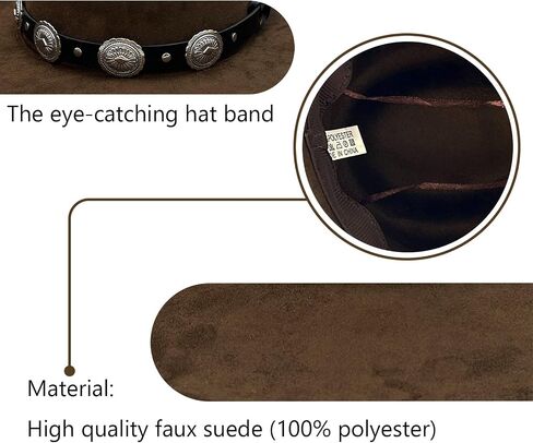 LIDHAY Cowboy Hat for Women and Men Western Suede Hat Wide Brim Cowboy Cowgirl Hat in Saudi Arabia
