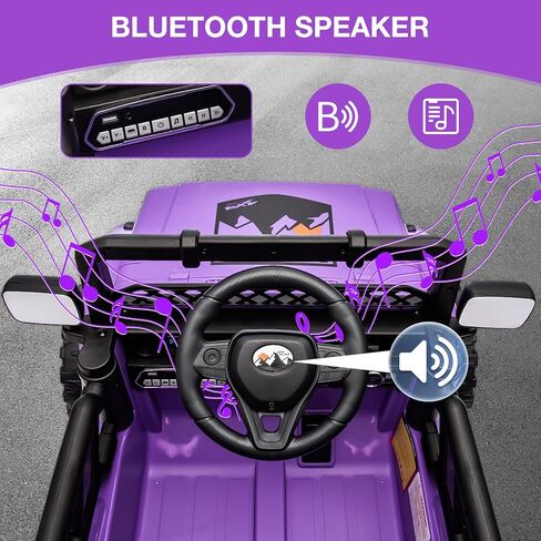 Ride On Truck Car 12V, Electric Vehicle w/Remote Control, 3 Speeds, LED Lights, Music, Spring Suspension, Ride on Car for Kids in Kuwait