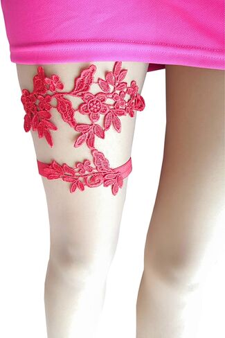 Wedding Garters for Bride Lace Garter Set Wedding Garter Belt Flower Floral Design Bridal Garter Set for Wedding in Saudi Arabia