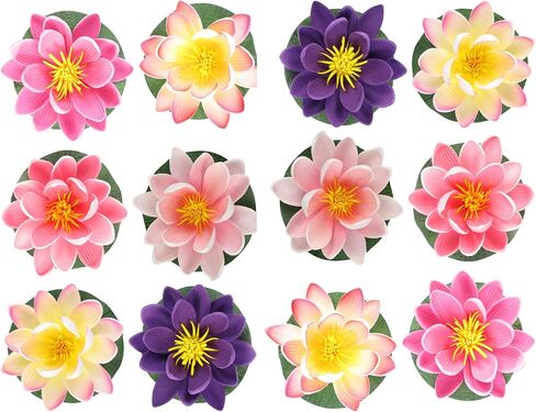 Artificial Realistic Floating Lotus Flowers for Pond Pool, Beautiful Lifelike Water Lilies for Fountain Garden Decoration in Saudi Arabia