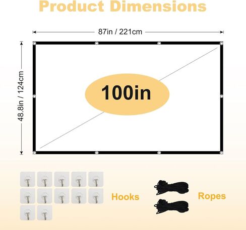 Foldable 120-inch Projector Screen,XINLEMY 4k 16:9 Anti-Crease Portable Washable Projector Backing Black Absorbs Light Movies Screens for Home Theater Backyard Indoor and Outdoor camping in Saudi Arabia