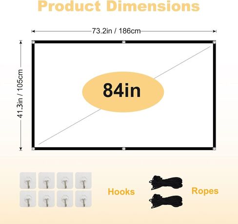Foldable 120-inch Projector Screen,XINLEMY 4k 16:9 Anti-Crease Portable Washable Projector Backing Black Absorbs Light Movies Screens for Home Theater Backyard Indoor and Outdoor camping in Saudi Arabia