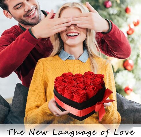 Luxury Forever Real Roses in Suede Box - 16-Piece Preserved Flowers Roses Gifts for Delivery Prime Birthday, Valentines's Day, Mother's Day,Anniversary, Graduation Gifts for Her (Red) in Saudi Arabia