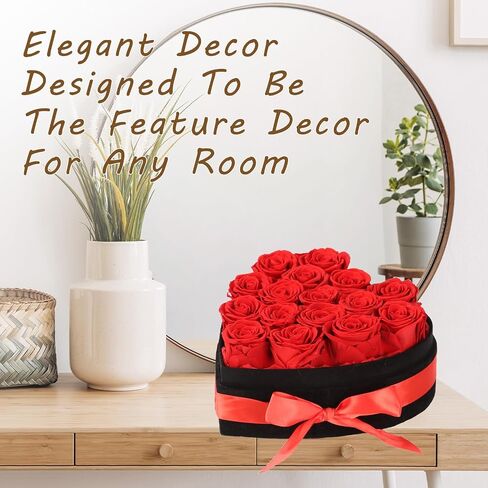 Luxury Forever Real Roses in Suede Box - 16-Piece Preserved Flowers Roses Gifts for Delivery Prime Birthday, Valentines's Day, Mother's Day,Anniversary, Graduation Gifts for Her (Red) in Saudi Arabia