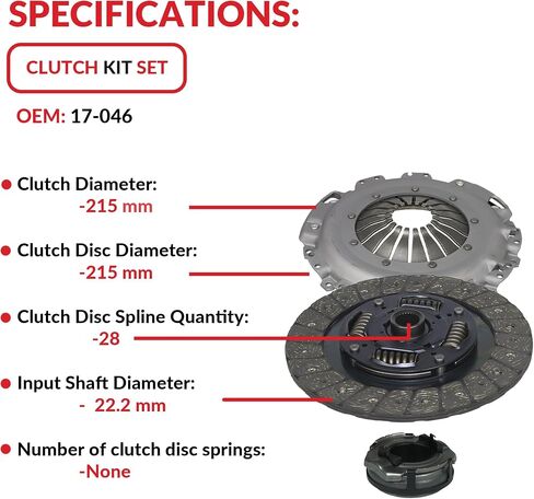 مجموعة أدوات القابض المتوافقة مع Golf Beetle Jetta Gl Gls Europe Cabrio Comfortline Trendline Gti Highline Variant 1998-2006 2.0L l4 GAS SOHC (بنزين AEG؛ طراز MK4 فقط 17-046) in Saudi Arabia