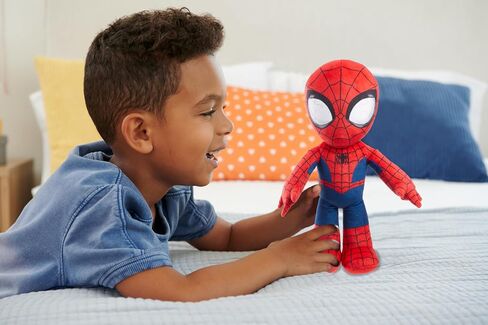 Mattel Marvel Plush Talkers Soft Toy, 11.75-Inch Spider-Man Figure with 10 Sounds & Phrases, Collectible Plush Doll in Saudi Arabia