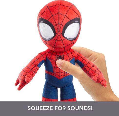 Mattel Marvel Plush Talkers Soft Toy, 11.75-Inch Spider-Man Figure with 10 Sounds & Phrases, Collectible Plush Doll in Saudi Arabia
