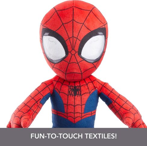 Mattel Marvel Plush Talkers Soft Toy, 11.75-Inch Spider-Man Figure with 10 Sounds & Phrases, Collectible Plush Doll in Saudi Arabia