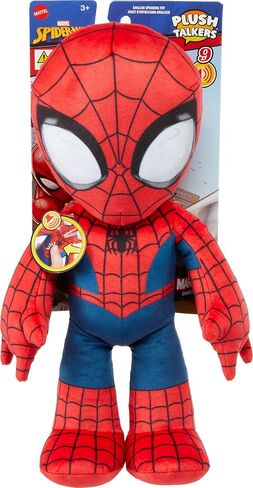 Mattel Marvel Plush Talkers Soft Toy, 11.75-Inch Spider-Man Figure with 10 Sounds & Phrases, Collectible Plush Doll in Saudi Arabia
