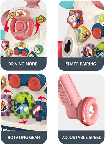 مشاية أطفال للجلوس والوقوف للأطفال 3 في 1، مشاية دفع للأطفال الصغار، طاولة أنشطة للأطفال حديثي الولادة (رمادي) in Kuwait