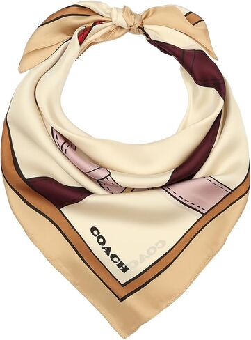 Coach womens Tromp Loeil Leather Belt Printed Silk Square in Saudi Arabia