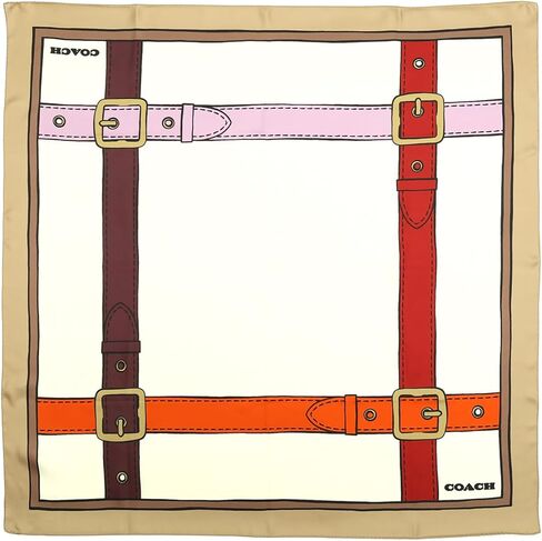 Coach womens Tromp Loeil Leather Belt Printed Silk Square in Saudi Arabia