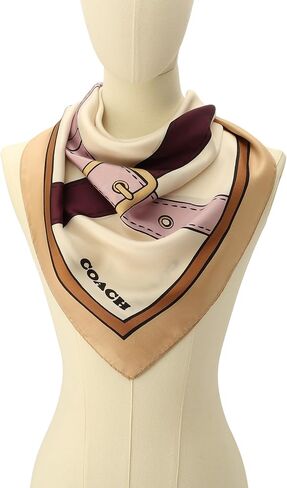 Coach womens Tromp Loeil Leather Belt Printed Silk Square in Saudi Arabia