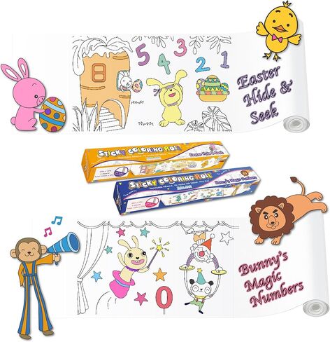 DIY No Mess Restickable Sticky Coloring Drawing Paper Roll, Fun Relaxing Therapeutic Activity for Toddlers, Kids, Adults (1-Blank-Roll) in Kuwait