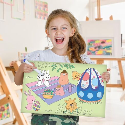 DIY No Mess Restickable Sticky Coloring Drawing Paper Roll, Fun Relaxing Therapeutic Activity for Toddlers, Kids, Adults (1-Blank-Roll) in Kuwait
