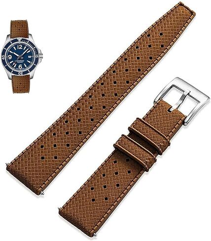 Fluororubber FKM Watchbands,Rubber Watch Strap Quick Release Tropical Style 20mm 22mm Soft Breathable,Durable Rubber Watch Band Universal Replacement Band Strap for Men Women in Saudi Arabia