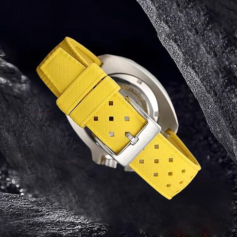 Fluororubber FKM Watchbands,Rubber Watch Strap Quick Release Tropical Style 20mm 22mm Soft Breathable,Durable Rubber Watch Band Universal Replacement Band Strap for Men Women in Saudi Arabia