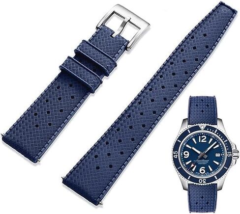 Fluororubber FKM Watchbands,Rubber Watch Strap Quick Release Tropical Style 20mm 22mm Soft Breathable,Durable Rubber Watch Band Universal Replacement Band Strap for Men Women in Saudi Arabia