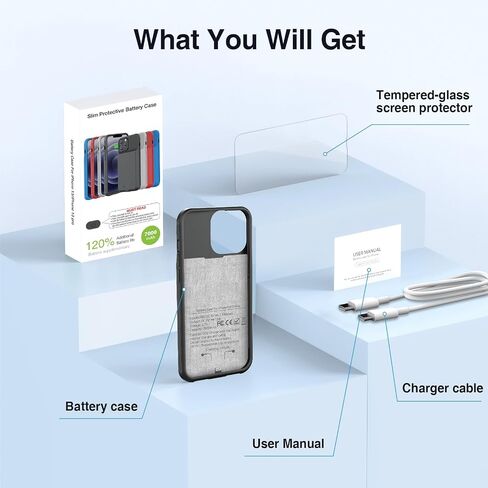 حافظة بطارية ZENEE لهاتف iPhone 13/13 Pro/14/14 Pro، غطاء شاحن محمول ممتد بقدرة 7000 مللي أمبير في الساعة 2024 متوافق مع حافظة شحن لهاتف iPhone 13/13 Pro/14/14 Pro /(6.1 بوصة)-رمادي in Saudi Arabia