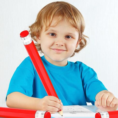 16 Inch Wooden Large Jumbo Pencils Giant Big Funny Wood Pencil with Cap and Eraser Fun Novelty Gifts for Kids School Kindergarten Home Office Prop Supplies (Yellow) in Kuwait