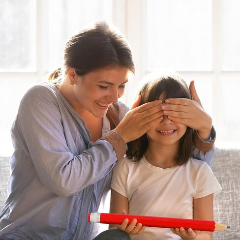 16 Inch Wooden Large Jumbo Pencils Giant Big Funny Wood Pencil with Cap and Eraser Fun Novelty Gifts for Kids School Kindergarten Home Office Prop Supplies (Yellow) in Kuwait