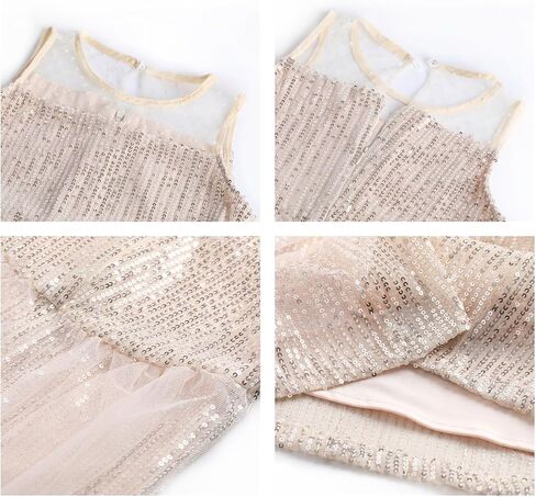 Girl Sequin Dress Kids Sparkle Sleeveless Tulle Party Prom Mesh Dress in Saudi Arabia