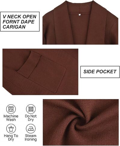 RITERA Plus Size Cardigan Sweaters for Women Long Sleeve Open Front Lapel Collar Jacket Pocket Winter Coatigan XL-5XL in Saudi Arabia