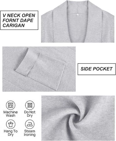 RITERA Plus Size Cardigan Sweaters for Women Long Sleeve Open Front Lapel Collar Jacket Pocket Winter Coatigan XL-5XL in Saudi Arabia