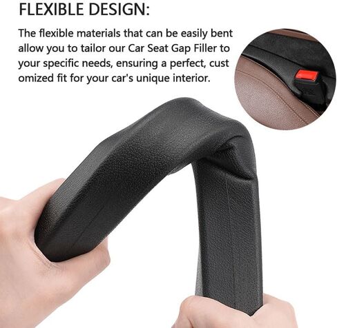 Car Seat Gap Filler Universal Fit Prevent Drop Between Seat and Central Console Water Proof Set of 2 in Saudi Arabia
