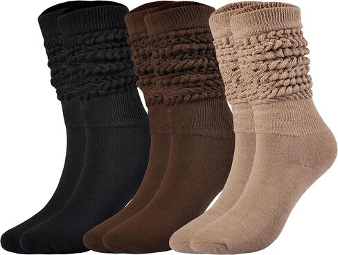 JORMATT Women Slouch Socks Thick Boot Socks Soft Extra Long Knee High Scrunch Socks Size 5-10 in Saudi Arabia
