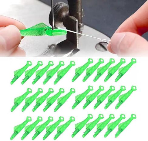 Fish Mouth Sewing Machine Needle Threader - 2024 New Automatic Sewing Needle Threader Simple Needle Threader, Upgrade Quick Sewing Machine Loop Easy Selfthread Needle Threaders Tool (Green*30） in Saudi Arabia