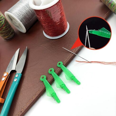 Fish Mouth Sewing Machine Needle Threader - 2024 New Automatic Sewing Needle Threader Simple Needle Threader, Upgrade Quick Sewing Machine Loop Easy Selfthread Needle Threaders Tool (Green*30） in Saudi Arabia