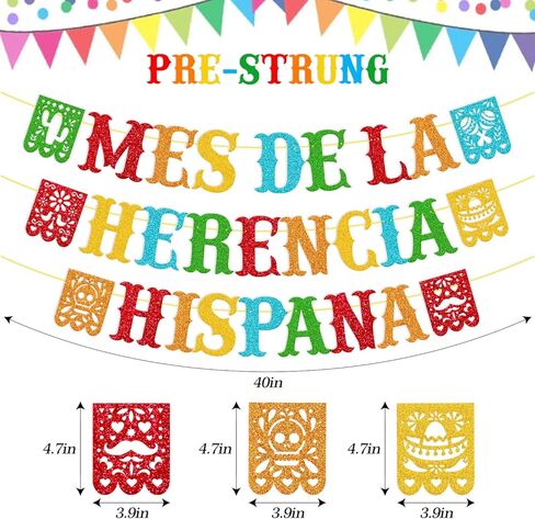 لافتة Mes De La Herencia Hispana، ديكورات شهر التراث الإسباني، لافتة أمريكا اللاتينية، ديكورات الفصول الدراسية الإسبانية، لوازم حفلات شهر التراث الإسباني الوطني in Kuwait