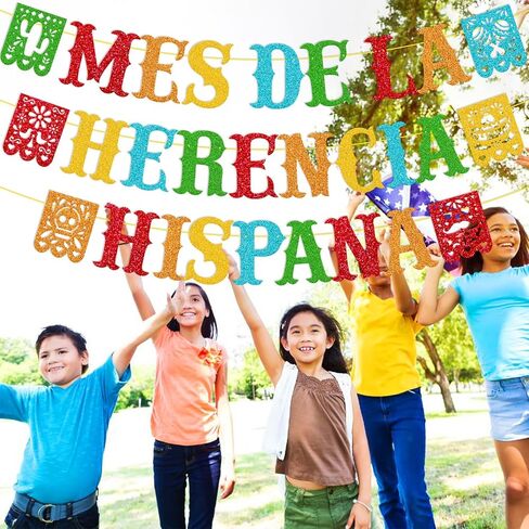 لافتة Mes De La Herencia Hispana، ديكورات شهر التراث الإسباني، لافتة أمريكا اللاتينية، ديكورات الفصول الدراسية الإسبانية، لوازم حفلات شهر التراث الإسباني الوطني in Kuwait