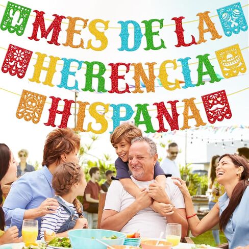 لافتة Mes De La Herencia Hispana، ديكورات شهر التراث الإسباني، لافتة أمريكا اللاتينية، ديكورات الفصول الدراسية الإسبانية، لوازم حفلات شهر التراث الإسباني الوطني in Kuwait