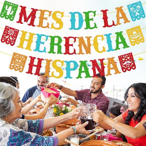 لافتة Mes De La Herencia Hispana، ديكورات شهر التراث الإسباني، لافتة أمريكا اللاتينية، ديكورات الفصول الدراسية الإسبانية، لوازم حفلات شهر التراث الإسباني الوطني in Kuwait